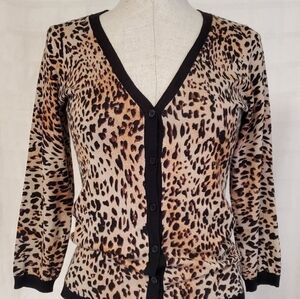 The Limited Leopard Print Button Down Cardigan Size Large